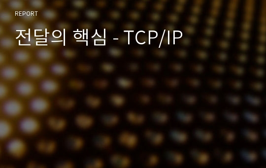 전달의 핵심 - TCP/IP