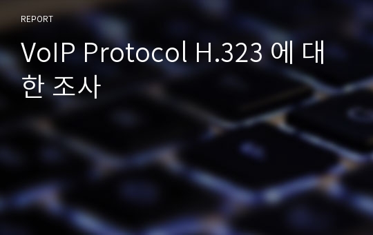 VoIP Protocol H.323 에 대한 조사