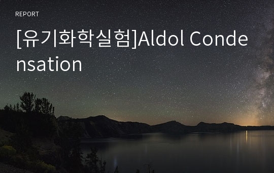 [유기화학실험]Aldol Condensation