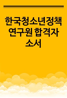 한국청소년정책연구원 합격자소서