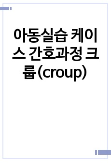 A+ 아동실습 케이스 간호과정 크룹(croup)