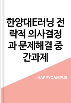 한양대E러닝 전략적 의사결정과 문제해결 중간과제